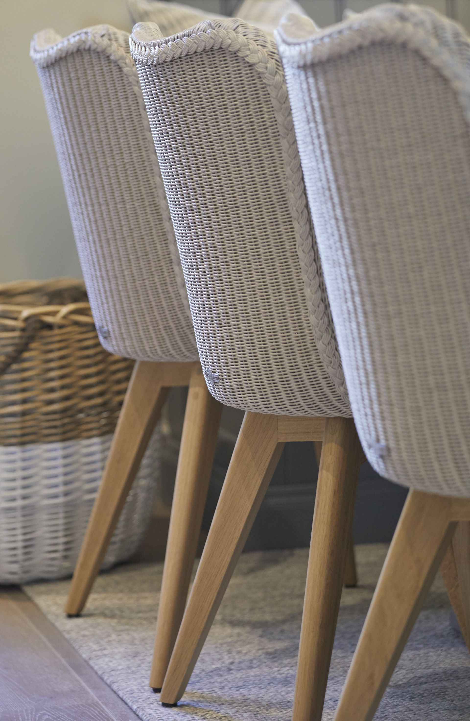 Close up of wicker chairs in Mountain Ash House
